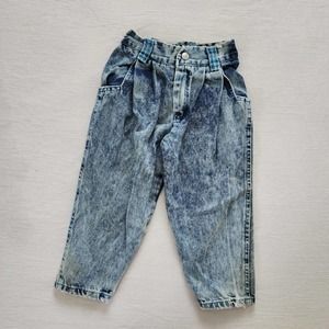 Vintage Acid Wash Pleated Front Jeans 2t